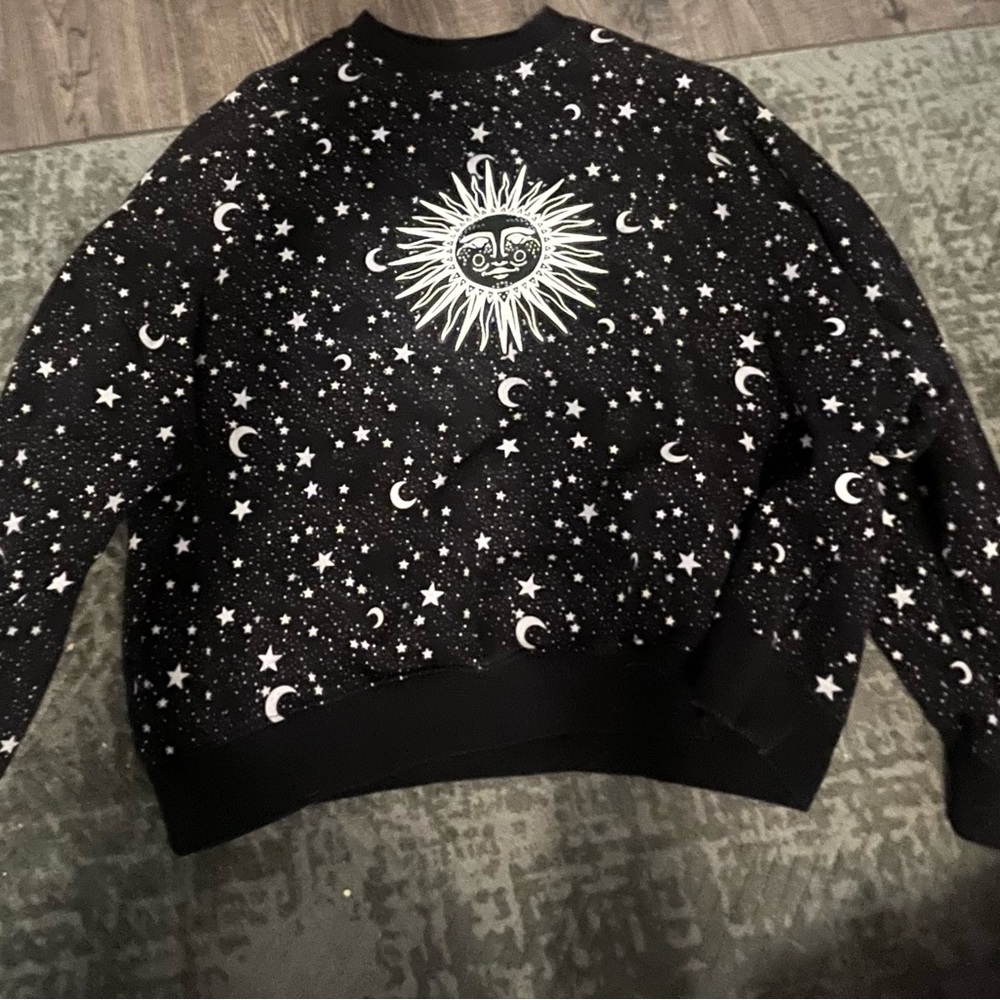 Black and White Celestial Sweatshirt